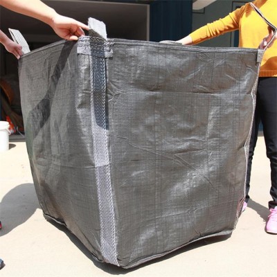 批发黑色pp吨袋1吨方形集装袋桥梁预压吨包太空袋塑料编织袋