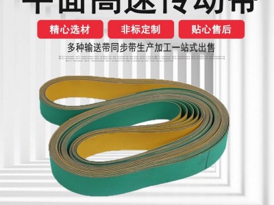 纺织印刷包装机械耐磨龙带锭带传动带黄绿尼龙片基平皮高速传动带
