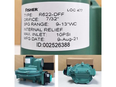 Fisher费希尔资料R622-DFF液化二级调压器绿色