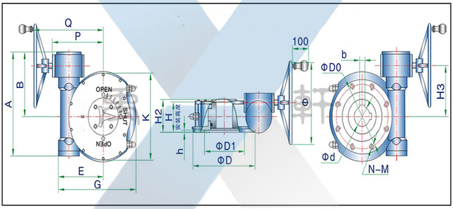 QDX3-C6铸钢涡轮箱(图1)