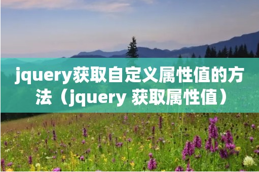 jquery获取自定义属性值的方法（jquery 获取属性值）