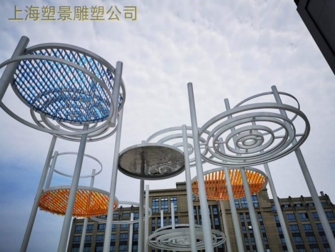 上海工厂供应 广场雕塑 灯光圆环不锈钢雕塑小品