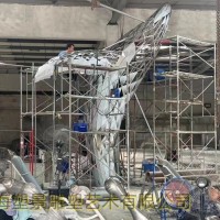 温州宝龙广场鱼雕塑 镂空鲸鱼不锈钢雕塑安装