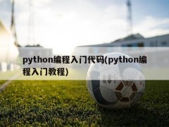 python编程入门代码(python编程入门教程)