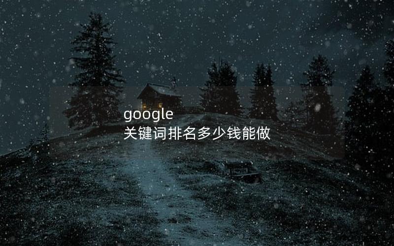 google 关键词排名多少钱能做