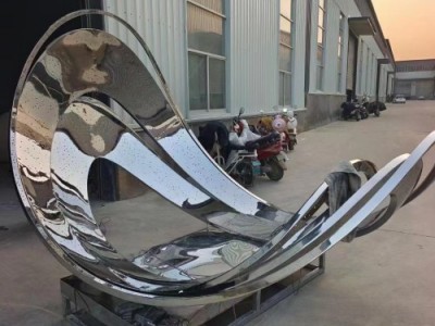 淄博广场星空船雕塑 不锈钢弯弯的月亮舟