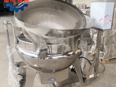 全自动翻筐出料卤煮锅 蔬菜海鲜漂烫锅 酱牛肉翻篮炒锅图2