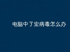 电脑中了宏病毒怎么办