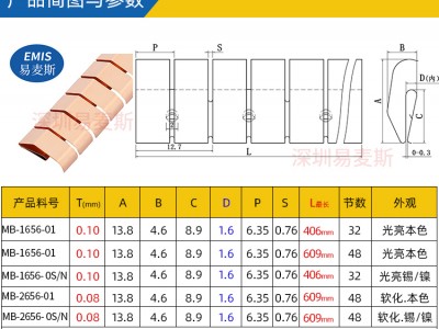 指形铍铜簧片 卡装式簧片 屏蔽效能高回弹性高 可替代97-656图4