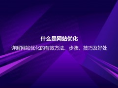 什么是网站优化？详解网站优化的有效方法及实用技巧