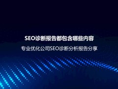 SEO诊断报告都包含哪些内容？专业优化公司SEO诊断分析报告分享